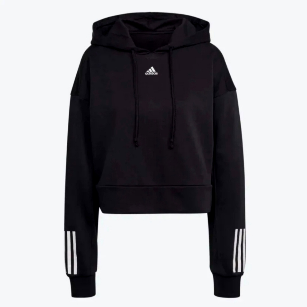 ADIDAS Women's Hyperglam French Terry Cropped Hoodie MEDIUM
